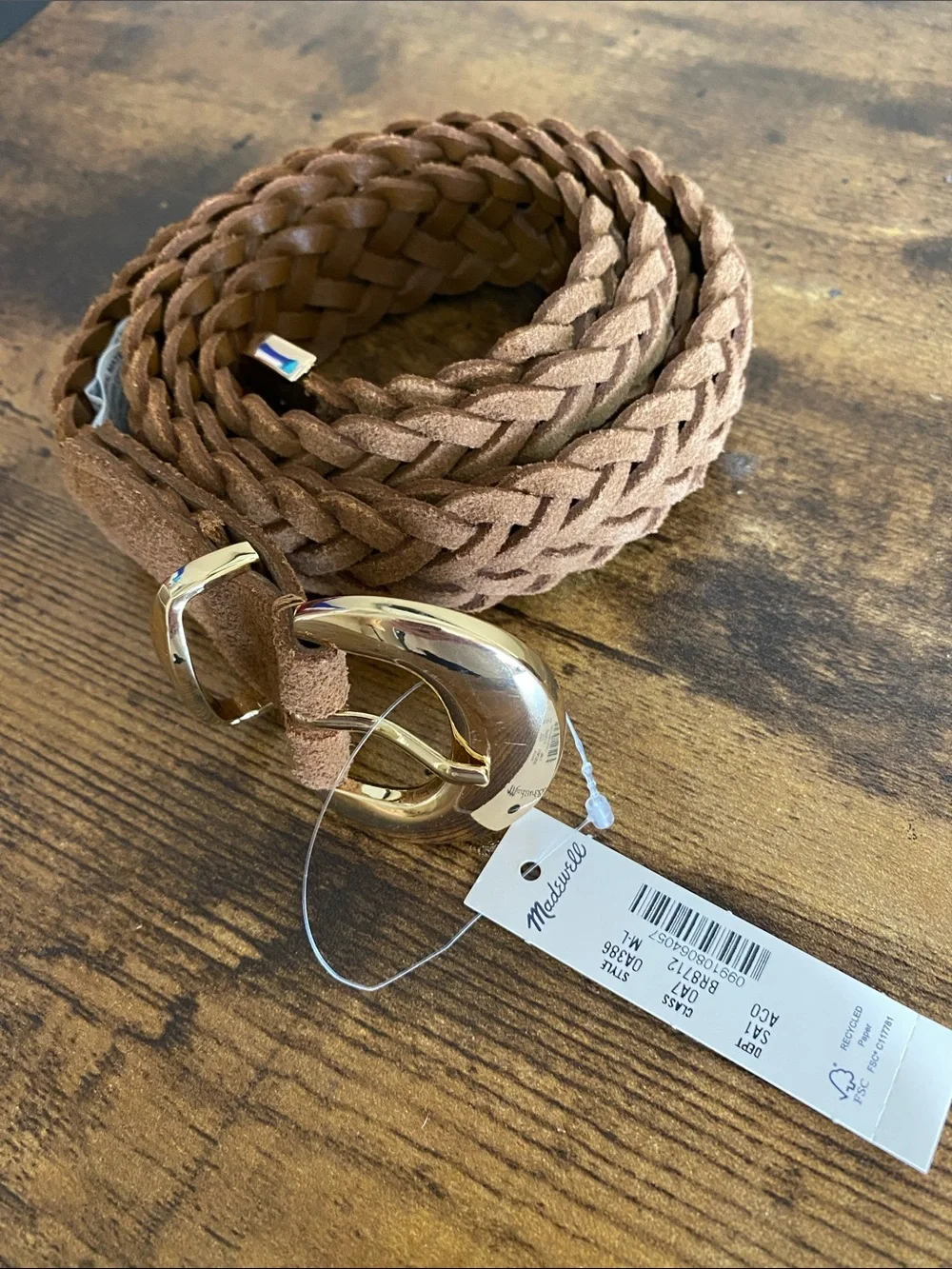 NWT MADEWELL Domed Buckle Wide Belt size women’s medium/large